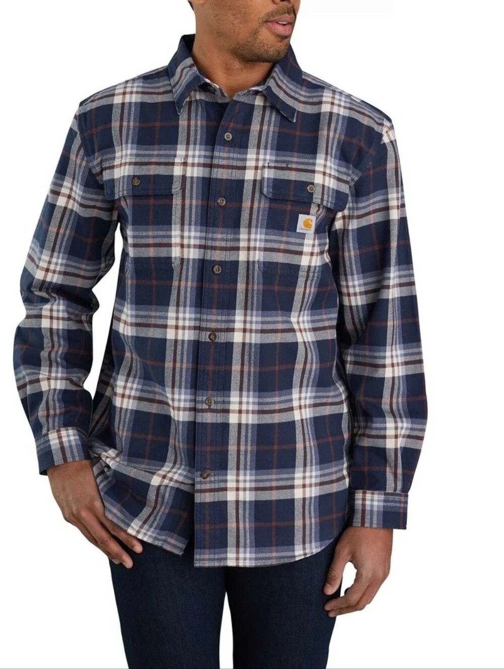 Carhartt Loose Fit Heavyweight Flannel Long-Sleeve Plaid Shirt Size XL